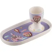 Ashdene Up In The Sky Soldier Kids New Bone China Egg Cup/Snack/Dinner Plate Set