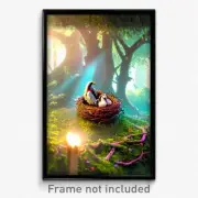 Pixel Art Poster - Treasured Nest (8 Bit Psychedelic Trippy Video Game Print)