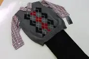 Van Heusen Boy's Dress Shirt Vest Pants Set Red Gray Black Size 5 NEW NWT