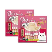 (2袋超值組)日本CIAO-啾嚕貓咪肉泥寵物補水消化營養流質點心零食20入/袋