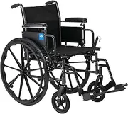 Medline 20” K3 Height Adjustable Wheelchair with Swing-Back Desk-Length Arms & Swing-Away Footrests, 300 lbs. Capacity Transport Aid, Adults & Seniors