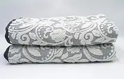 Lex's Linens Jacquard Floral Embossed Bath Towel Grey