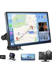 9" Portable Carplay & Android Auto Touch Screen, Wireless Car Stereo with 4K ...