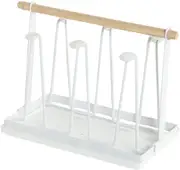 6 Hooks Cup Holder Glass Drying Rack Wooden Mug Hangers Tree Coffee Bar Decor Kitchen Rack White
