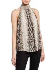JOIE NWT $198 Erola Snake Animal Print Halter Top Size Small
