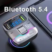 FM Transmitter Bluetooth 5.4 Hands-Free Car AUX Radio Modulator MP3 Player Auto