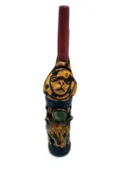 2 in 1 Snuff Applicator Handmade Cusco Andean Herbal Tool Inca Puma Snake