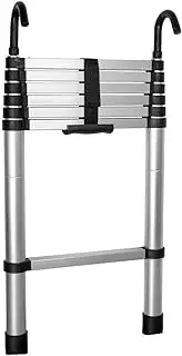 3.8M Telescopic Aluminium Ladder with Safety Hooks Extension Anti-Skid Step