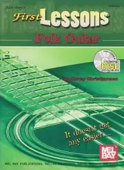 MEL BAY'S FIRST LESSONS FOLK GUITAR MUSIC BOOK/CD CHRISTIANSEN TUNES EXERCISES