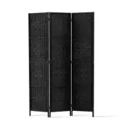 Artiss 3 Panel Room Divider Screen Partition Privacy Fold Stand Woven Black