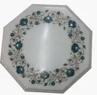 12" Marble side / corner semi precious stones art lapis Inlay table top