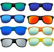 SUNGLASSES Mens Womens Retro Vintage Mirror Reflective Horned Rim Sun Glasses