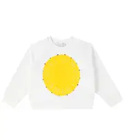 [Stella McCartney Kids] Stella McCartney Kids Embellished printed cotton sweatshirt Y 4 white