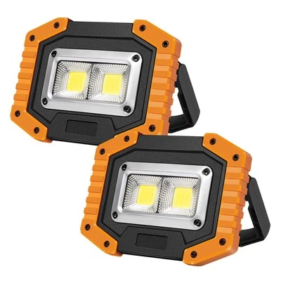 LED Work Light 2-Pack, 30W 1500LM Portable Rechargeable Flood Lights with Mag...