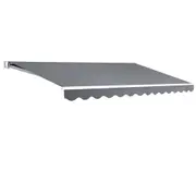 Folding Arm Awning Outdoor Awning Patio Retractable 4Mx2.5M PearlGrey
