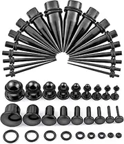 [Longbeauty] 10 mm - 20 mm 36 pieces ear gauges stretching kit stainless steel tapers ear plugs piercing set 14G-00G expander set