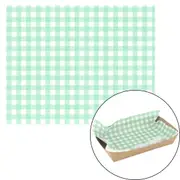 Mint Green Gingham Grease Proof Paper Plate / Tray Liners (8 Sheets)