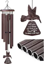Sympathy Wind Chimes for Outside Deep Tone, Memorial for Loss of Loved One