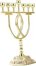 Retro Style Gold Candlestick Holders 7 Branch Menorah for Hanukkah Metal Candlestick Ornaments