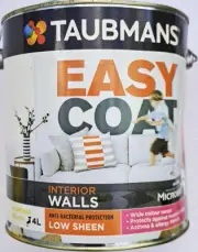 Taubmans Easy Coat Interior Walls Low Sheen Anti-Bacterial Hi Chroma Yellow 4L