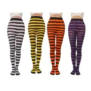 Breathable Leggings Soft Striped Long Tights Women Horizontal Striped Tights