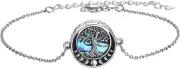 Moon Phase Tree of Life Urn Bracelet for Ashes Sterling Silver Cremation Gifts