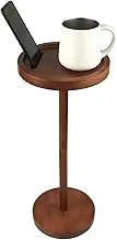 MDrink Table Pedestal with Phone Mount Small Round Side Table Stand for Small Spaces Convenient Pedestal Side Table