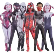 High-Quality Spidergirls Gwen Stacy Zentai Jumpsuit Deluxe Kids Cosplay Costume