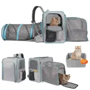 Cat Backpack Carrier with Litter Box, Expandable Portable Cat Carrier Backpac...