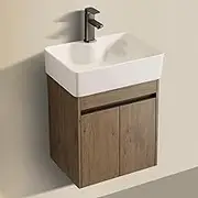 19-inch compact wall-mounted bathroom vanity, modern compact bathroom sink, suspended mini storage bathroom vanity sink