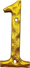5-Inch High Cast Iron Home Address House Numbers or Mailbox Number - Elegant Golden Finish, Rustproof - Classic and Stylish Address Sign/Number 1