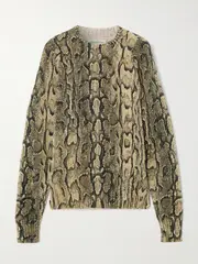 [Dries Van Noten] Dries Van Noten - Snake-print Knitted Sweater - Snake print - large large Animal print