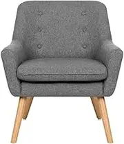 Armchair Tub Chair Single Accent Armchairs Sofa Lounge Fabric Grey