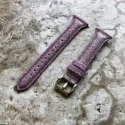 Pink Sparkling Glitter Slim Leather Band Strap for Fitbit Versa 3 4 and Sense 2