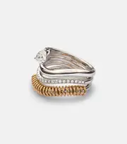 [Rainbow K] Rainbow K Versus Pear 18kt gold and white gold ring with diamonds N gold
