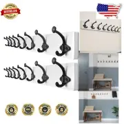 Heavy Duty 35-Inch Rustic Coat Rack with Cast Iron Hooks - Perfect for Entryways