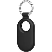 USTIYA Case for Samsung Galaxy Smart Tag 2 Cover Protective Silicone Protectora Case with Keychain (Black x1)