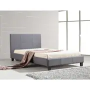 King Single Linen Fabric Bed Frame Grey