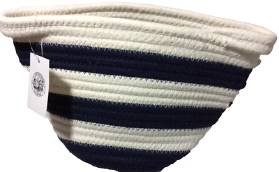 Lion Brand Cotton Rope Basket Navy Blue Yarn Storage