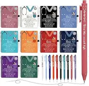 Jetec 10 Sets 2024 Nurse Appreciation Gift Thank You Gifts for Medical Nursing Assistants Inspirational Spiral Notebook Journal with Sticky Note Notepad Ballpoint Pen Bulk for Nurse Coworker Doctor