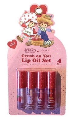 CELAVI STRAWBERRY SHORTCAKE Crush On You Glow Lip Oil Set 4