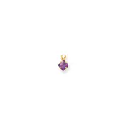14K Yellow Gold 5mm Princess Cut Amethyst pendant