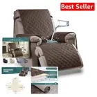 Waterproof Non-Slip Recliner Cover for 28" Chairs - Brown, Machine Washable
