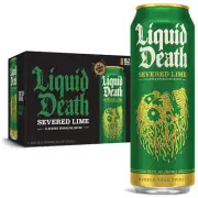 , Severed Lime Sparkling Water, 8-Pack (King Size 19.2Oz Cans), Lime Flavored Sp