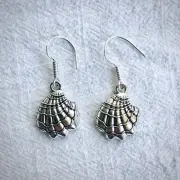 Vintage Look Shells - Drop Dangle Earrings - Sterling Silver Plated 925 - 4cm