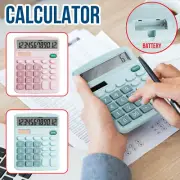 Solar Calculator 12 Digit Desktop Basic Calculato Dual-Power Large LCD Display#