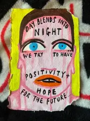 patrick church rare quarantine diaries 4x6 painting double sided