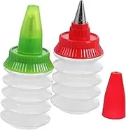 Mikinona 2pcs Cake Decorating Bottles Pp Material Icing Squeeze Bottles for Cookies Fondant Icing Cake Decorating Tools Random Color