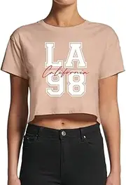 [Smartprints] Women's La 98 California Crop Top -Image by Shutterstock