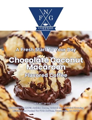 FNG Coffees-Chocolate Coconut Macaroon- DECAF-Ground or Whole Bean- 16 oz